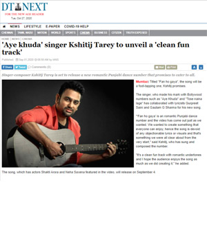 DT Next News article kshitij tarey